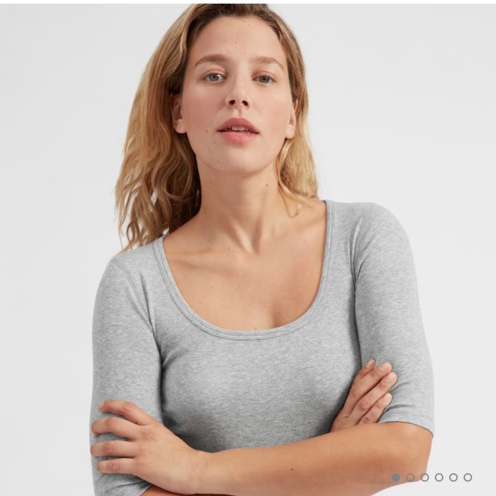 Everlane Pima Micro-Rib Scoop-Neck Tee
